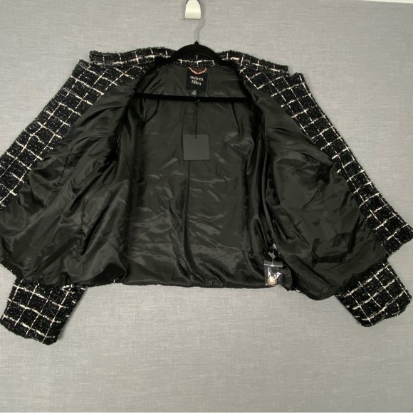 Autres Filles Blazer Jacket NEW Womens Sz 1X Black and White Windowpane Check - Picture 3 of 9